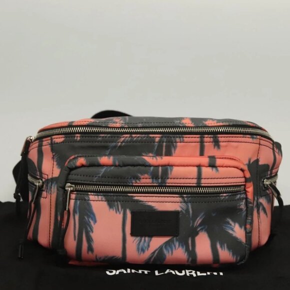 SAINT LAURENT Body Bag Nylon Pink Silver Auth - Picture 2 of 15